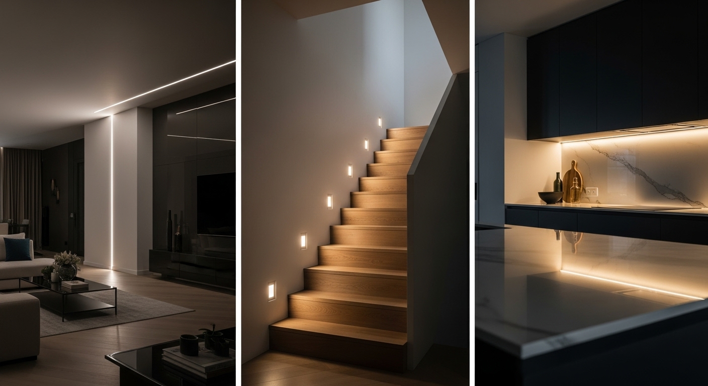 Modern Mimari ve Dekorasyonda LED Profil Kullanım Alanları: 2026 Trendleri,Türksan Profil Alüminyum, Led Profil, Alüminyum L köşe profilleri, Alüminyum merdiven basamak profilleri, Alüminyum parke profilleri, Alüminyum seramik profilleri, Alüminyum süpürgelik profilleri, Mastar profilleri, Kanatlı led kanal profilleri, Led kanal profilleri, Led’li süpürgelik profilleri, Tavan köşe led profilleri, Trimless led profilleri, Led’li avize profilleri, alüminyum profil üretimi, dekoratif alüminyum profiller, aydınlatma profilleri, yapı alüminyum profilleri, Türksan alüminyum profilleri, alüminyum profil imalatçısı Türkiye, led aydınlatma profilleri, alüminyum iç mekan profilleri